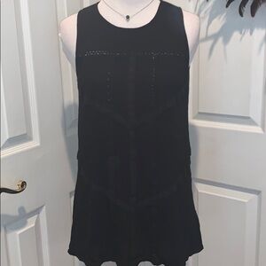 Chloe K black sleeveless top, longer back, details